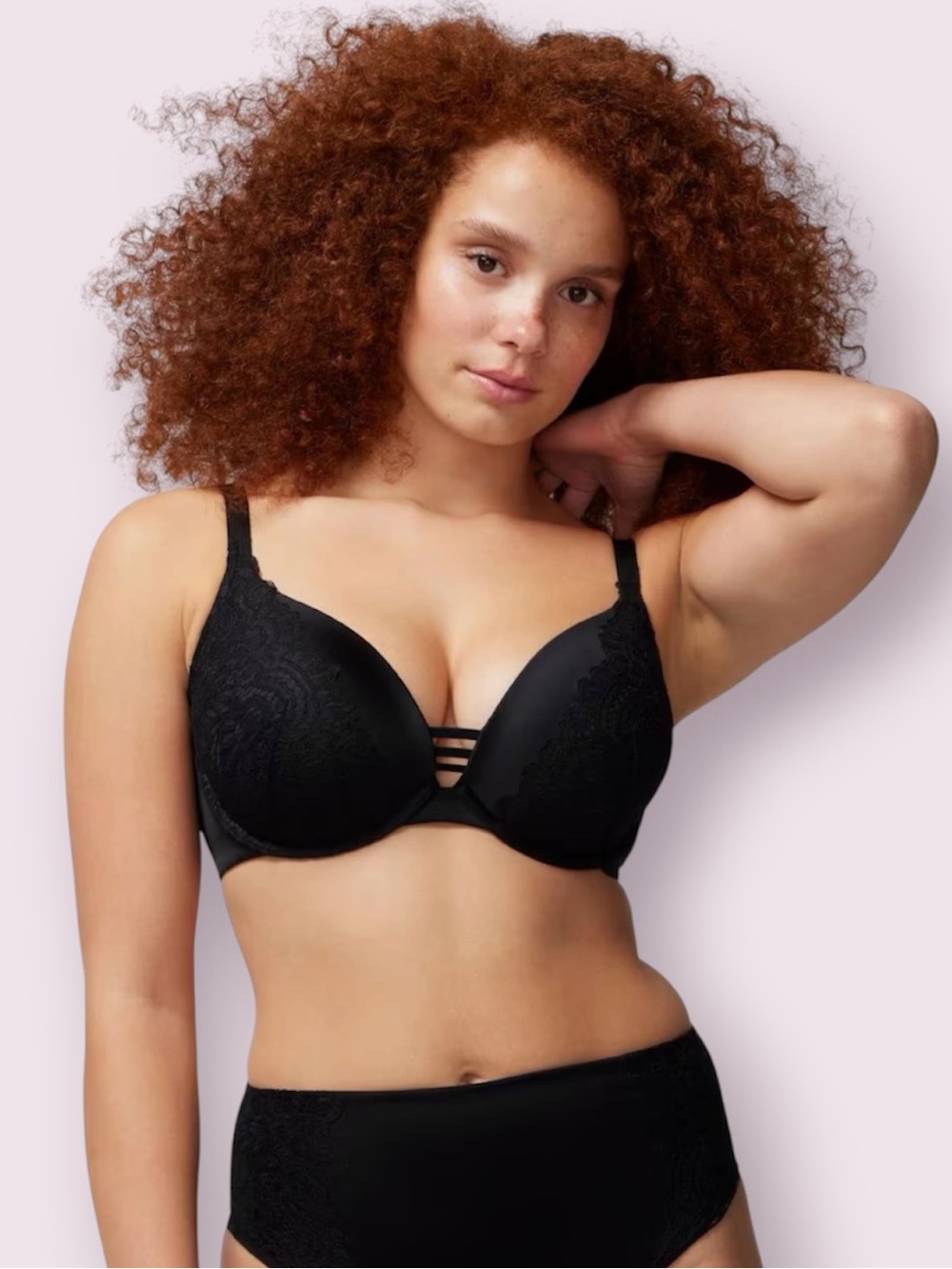SOMA Push-up Plunge Bra with Lace in Black